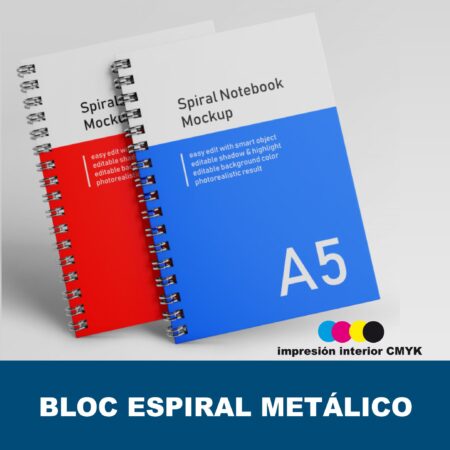 Bloc de notas espiral metalico