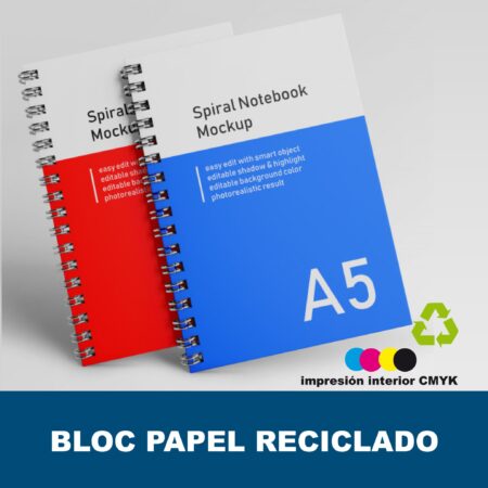 Bloc de notas con espiral metálico reciclado