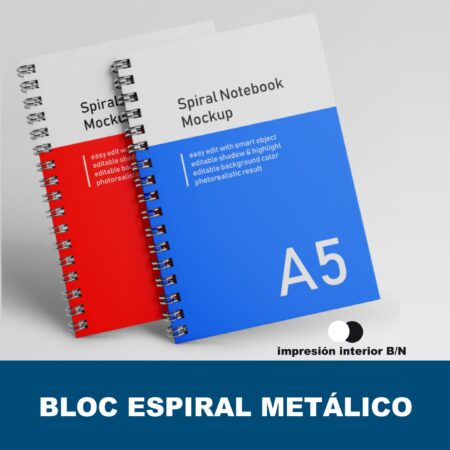 Bloc con espiral metálico b/n