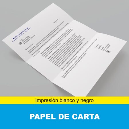 Papel de carta impresión blanco y negro