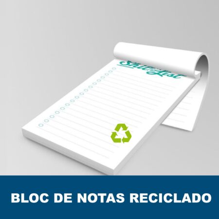 Bloc de notas con engomado reciclado